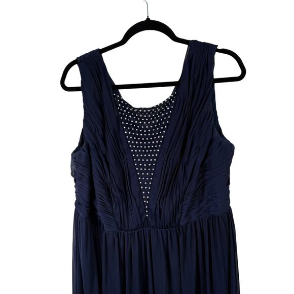 Alex Evenings Navy Blue Maxi Dress Wedding Guest Mother of Bride Women Plus 18W - Picture 2 of 5